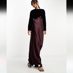 ASOS DESIGN satin batwing bias cut maxi dress